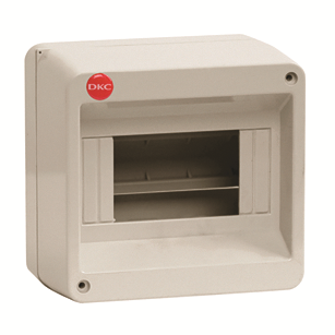 DKC Щиток настен. без дверцы 8 мод.,IP40, серый