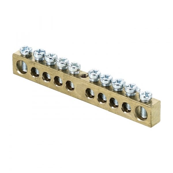 EKF PROxima Шина PEN "ноль-земля" (6х9мм) 10 отверстий латунь крепеж по центру розничный стикер