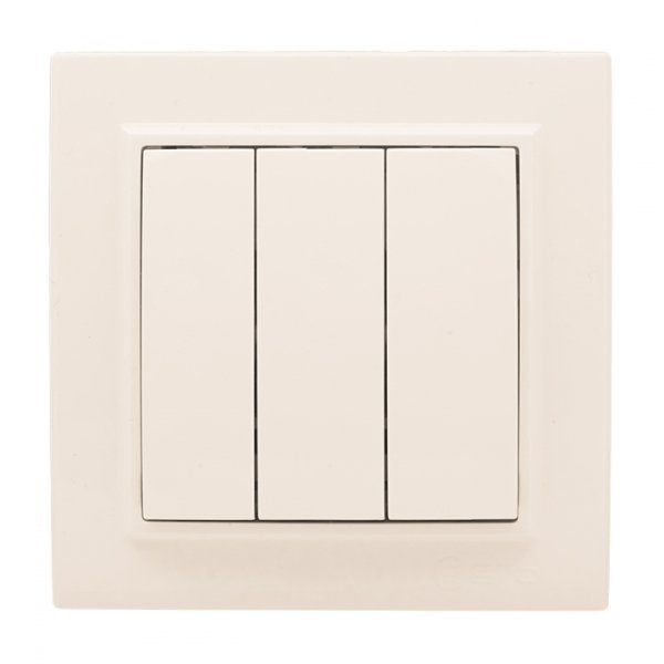 EKF Basic Минск Бежевый Выключатель 3-кл, 10А, СП