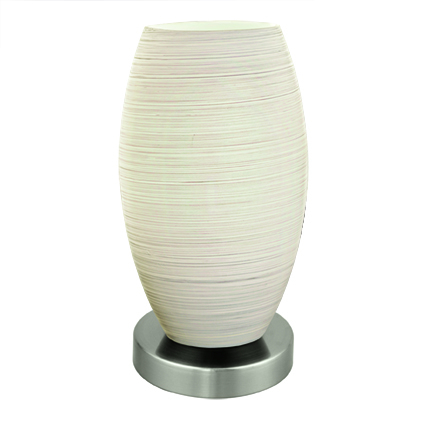 Eglo 97589 Настольная лампа BATISTA 3, 1х40W (E27), 120, H225, основание 110, cталь, никель мат./стекло