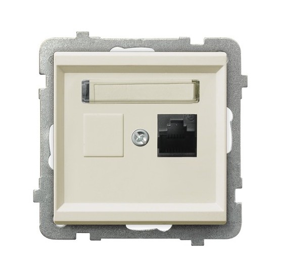Ospel Sonata Бежевый Розетка компьютерная 1-я, категория 5e, RJ-45, без рамк GPK-1R/K/m/27