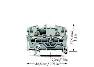 Купить WAGO Клемма 2-проводная проходная 1,5мм цвет серый 2001-1201