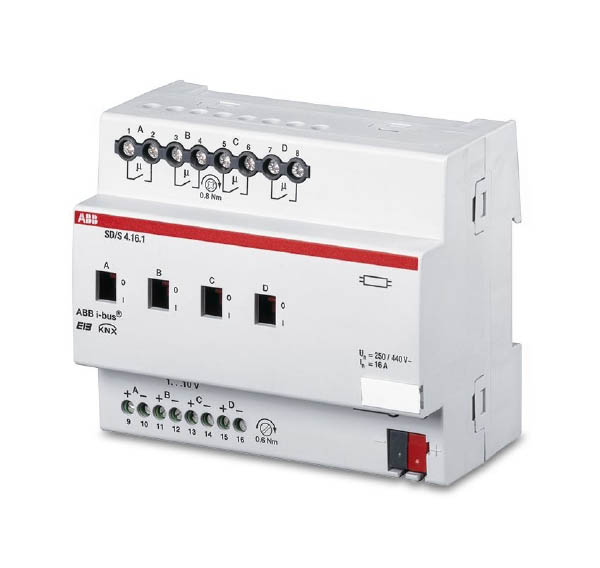ABB KNX SD/S 4.16.1 Светорегулятор 4-х канальный для ЭПРА 1-10B, 10A, DIN-рейка 2CDG110080R0011
