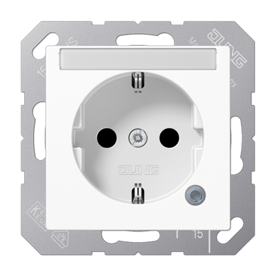 JUNG SCHUKO розетка с полем для надписи 6x46 мм, белый ABA1520BFNAKOWW