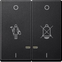 Купить SE Merten SM Антрацит Две Клавиши "перечеркнутый звонок", "горничная" с окошком для свет. индикации MTN3429-0414