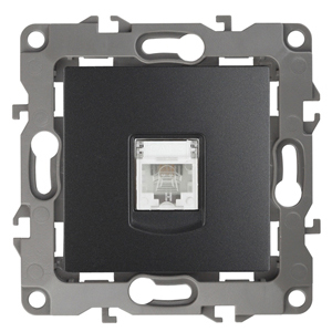 ЭРА 12-3105-05 Антрацит Розетка телефонная RJ11, IP20, 12