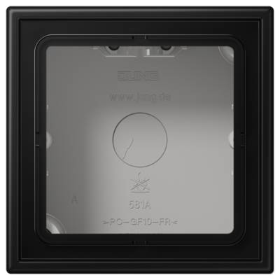 JUNG LS 990 Черный матовый Коробка накладного монтажа 1 пост, с встроенной рамкой LS581ASWM