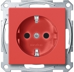 Купить SE Merten SM Рубин Розетка с/з с защитными шторками, безвинт. зажим MTN2300-0306