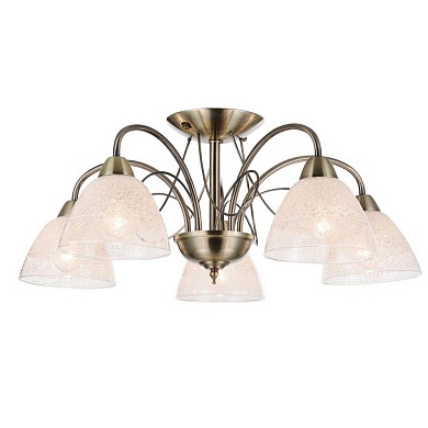 VELANTE 352-507-05 Люстра потолочная Бронза/Прозрачный с рисунком E14 5*60W