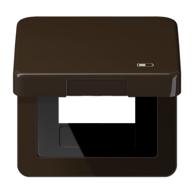 JUNG Рамка с подпружиненной крышкой для USB-механизмов, с центральной платой, коричневый CD590KLUSBBR