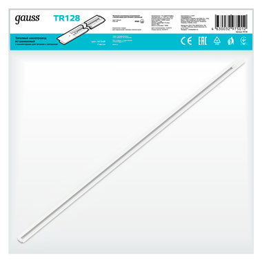 Gauss Шинопровод встраиваемый 2м белый (с адаптером питания и заглушкой) TR128