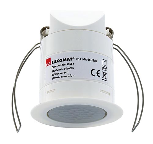 BEG Белый Датчик присутствия 360°, диаметр действия 9м., с плоской линзой, IP20 92583