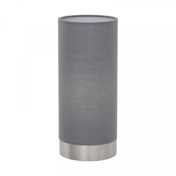 Eglo Лампа настольная PASTERI с сенсорн. димм., 1х40W (E27), Ø120, H255, никель матовый/текстиль, серый 95119