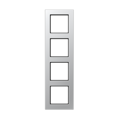 JUNG A550 Алюминий Рамка 4-ая для вертикальной и горизонтальной установки A5584BFAL