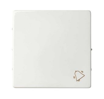 Simon S82 Concept Матовый белый, Клавиша для выключателя с подсветкой и пиктограммой "звонок" 8200017-090