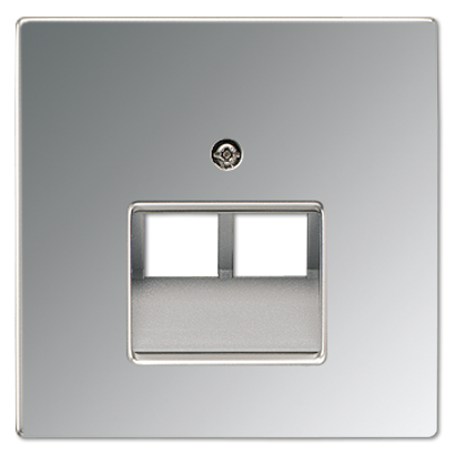 JUNG LS 990 Блестящий хром Накладка 2-ой наклонной ТЛФ/комп розетки GCR2969-2UA