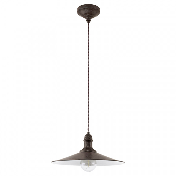 Eglo 49456 Подвес STOCKBURY, 1x60W (E27), Ø360, сталь, коричневый состаренный, бежевый