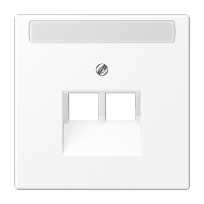 JUNG LS 990 Белый матовый Плата для двух модулей с полем для надписи, фиксация винтом LS969-2NAUAWWM