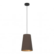 Eglo 390195 Подвес PETROSA, 1x40W(E27), сталь, черный, текстиль, капучино, латунный