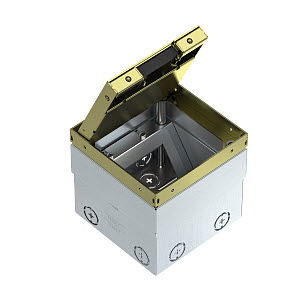 Купить OBO Bettermann Лючок UDHome2 пустой (выемка под напольное покрытие 15 мм) 140х140х110 мм (латунь) на 2 модуля 45х45 7368346