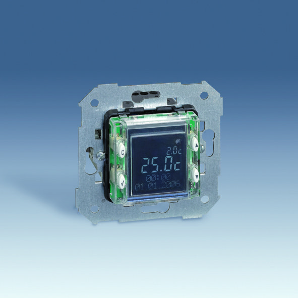 Simon 75 Термостат с ЖК-дисплеем для упр. сист. отопл. и кондиц., 8(2)А 230В, S27,82,82N,82C,88 75816-39