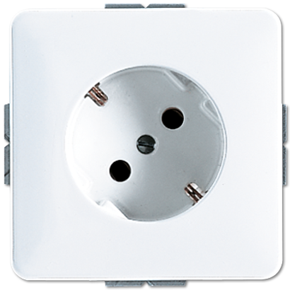 JUNG Штепсельная розетка SCHUKO с поворотом на 45°, 16A 250V~ центральная плата белая CD520-45WW