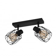 Eglo 390043 Спот TOSSINO, 2x40W, E27, L320, B80, H230, сталь, черный