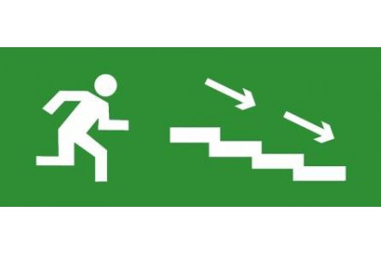 TechnoLux ЭП12 По лестнице вниз направо 140x280 мм ЭП12 140280