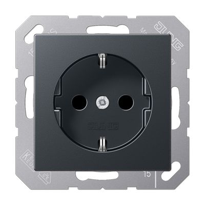 JUNG Штепсельная розетка SCHUKO 16A 250V~ с защитой от детей термопласт антрацит A1520BFKI