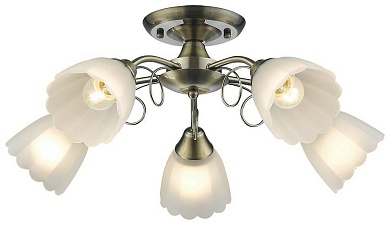 VELANTE 708-507-05 Люстра потолочная Бронза/Белый E27 5*60W