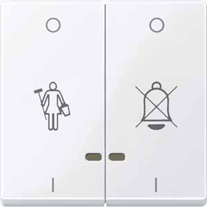 Купить SE Merten SM Бел Актив Две Клавиши "перечеркнутый звонок", "горничная" с окошком для свет. индикации MTN3429-0325