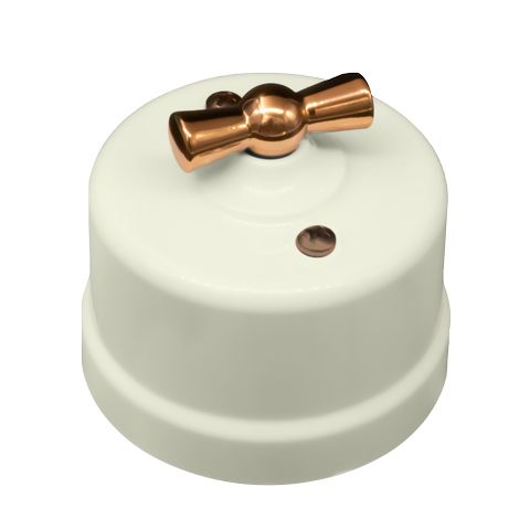 BIRONI Лизетта Пластик Слоновая кость Выключатель 1-кл, ручка Медь B1-200-211-C