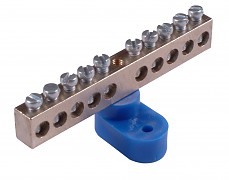 Hegel Шина _N_ 63.08.2 Шина "N" на 8 присоединений 63А на 2 изоляторах стойка