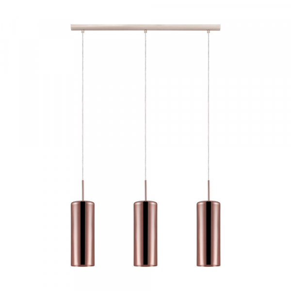 Eglo 98699 Подвес SELVINO, 3X15W(E27), сталь, никель матовое/стекло с напылением, медный