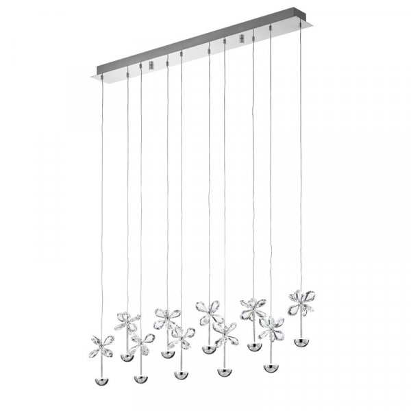 Eglo Подвес LED PIANOPOLI, 10х2,5W(LED), L870, H1100, хром/хрусталь 93663