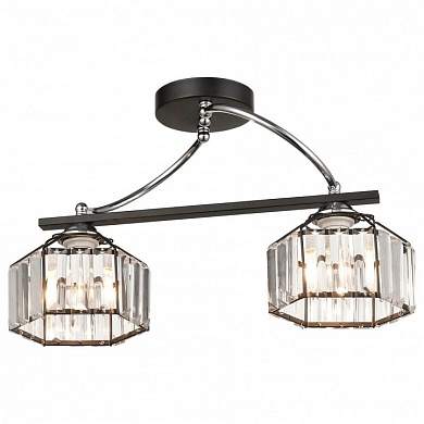 VELANTE 236-107-02 Люстра потолочная Черный, Хром/Прозрачный E27 2*60W