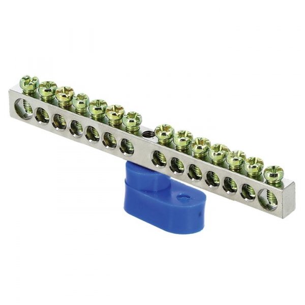 EKF PROxima Шина "0" N (6x9мм) 14 отв. цинк синий угловой изолятор