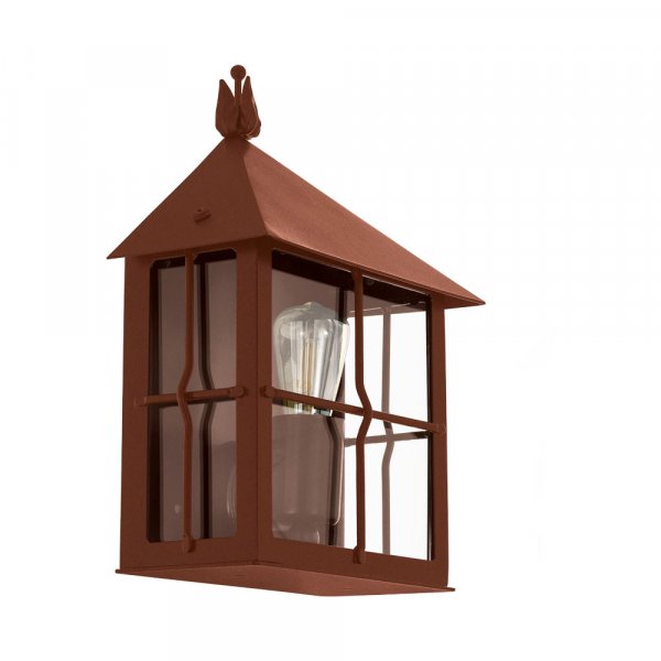 Eglo 64757 Уличный настенный светильник GAUDESI, 1X60W(E27), сталь оцинкованный, коричневый антик/ стекло, прозрачный