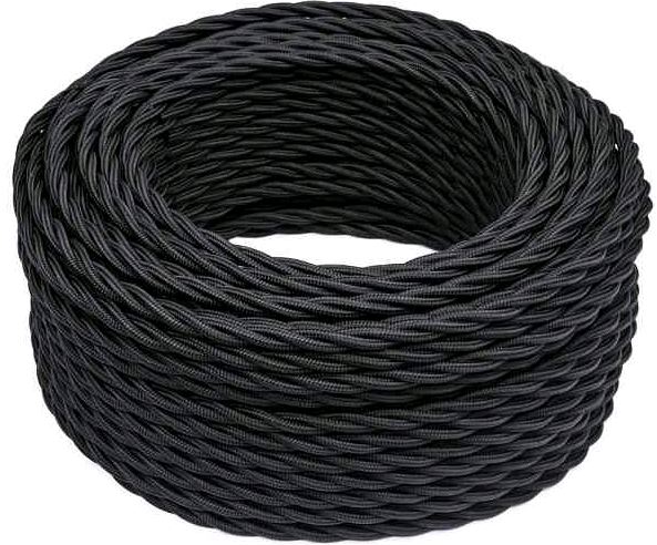 BIRONI Черный матовый Витой провод 2*0,75 50м B1-422-73-50