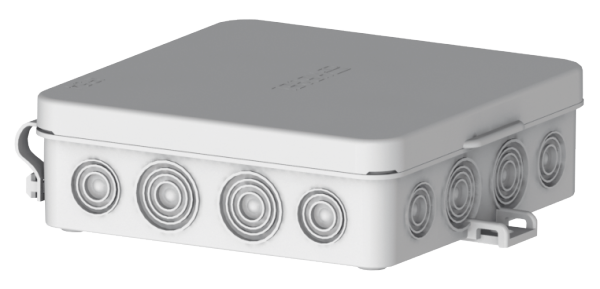 Hegel Коробка разветвительная д/откр монтажа с 16 мембранными вводами, внутр разм 103x103x32 мм, IP54 КР2504