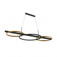 Eglo 390087 Подвесной потолочный светильник (люстра) LANACERA, LED 2Х12,5W, 3600lm, LED 1Х15,5W, 2250lm, L965, B400, H1500, сталь, алюминий, черный, з