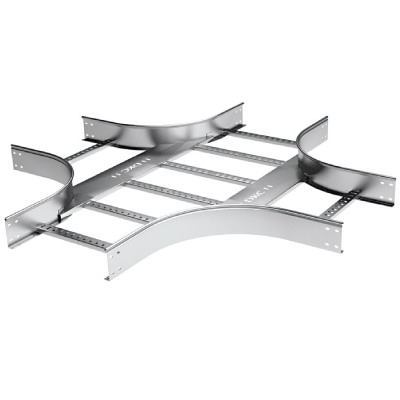 DKC Х-ответвитель 100х400 R-300 в комплекте с крепежными элементами и соединительными пластинами, необходимыми для монтажа