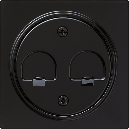 Gira S-Color Черный Накладка 2-ой прямой ТЛФ/комп розетки 066247