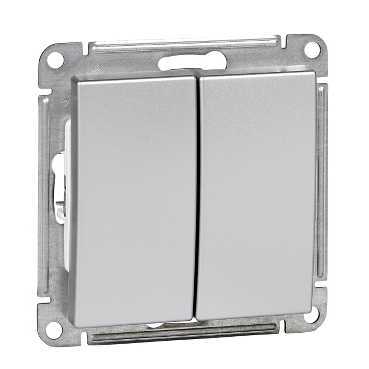 Systeme Electric Wessen 59 Матовый хром Выключатель 2-клавишный 10АХ