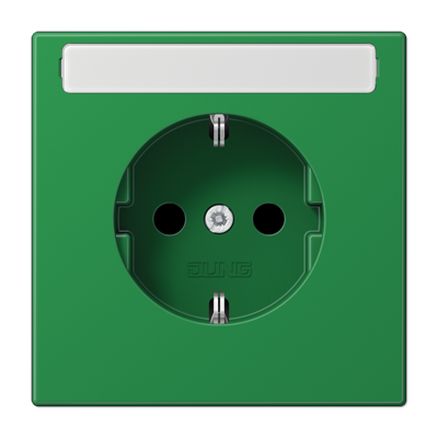 JUNG SCHUKO розетка с полем для надписи 9x58 мм, зелёный LS1520BFNAGN