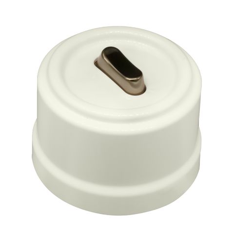 BIRONI Лизетта Пластик Слоновая кость Выключатель 1-кл (клавишный), ручка Бронза B1-220-211-B