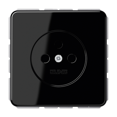 JUNG Розетка 10A 250V / 16A 250V~  2-х полюсная, без заземления, чёрный CD511NSW