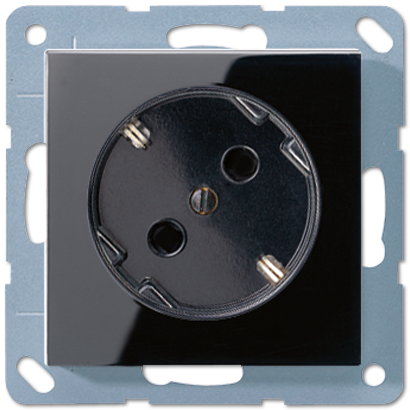 JUNG Штепсельная розетка SCHUKO 16A 250V~  угол наклона 45 °чёрная A520-45KISW