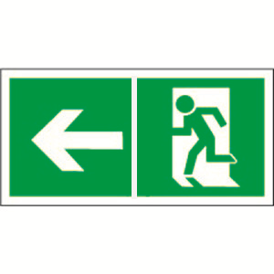 Белый свет Знак безопасности PS-50206.E32"Напр. к эвакуационному выходу налево" a18211