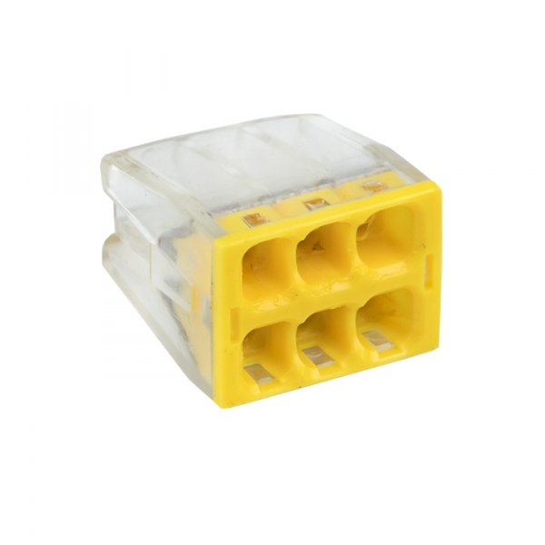 EKF PROxima Строительно-монтажная клемма СМК 2273-246 (с пастой) 6 отверстий 0,5-2.5мм2 (50шт.)